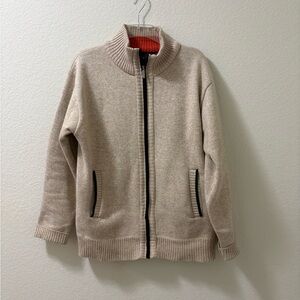 Yeokou full zip cardigan sweater fleece lining cashmere wool blend size M PO